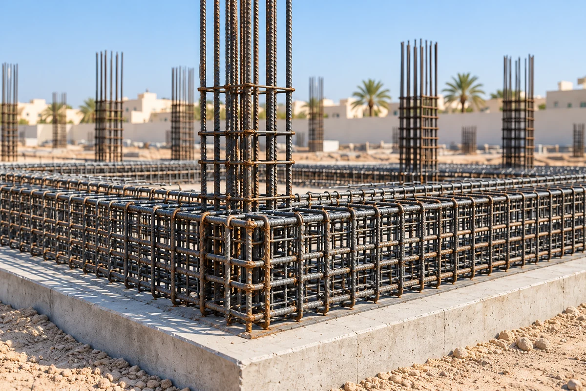 تفاصيل تسليح القواعد والأساسات